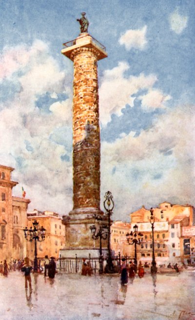 Column of Marcus Aurelius, Piazza Colonna by Alberto Pisa
