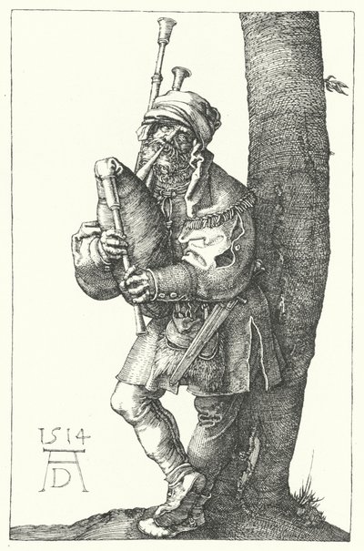 Bagpiper by Albrecht (after) Durer or Duerer