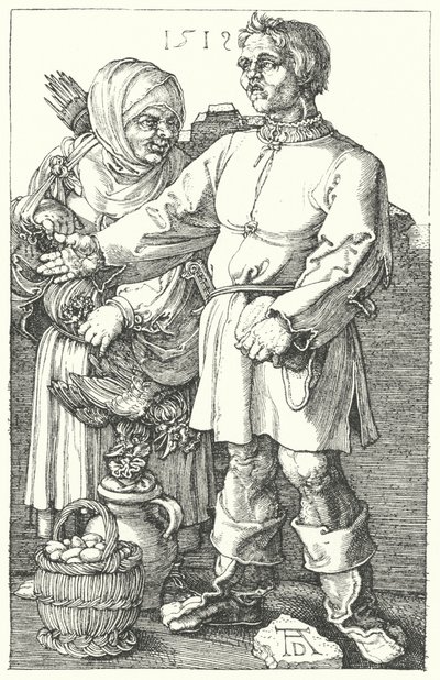 Farmers Selling Their Produce by Albrecht (after) Durer or Duerer