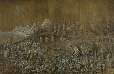 Landaknechten, Battle on a Bridge by Albrecht Altdorfer
