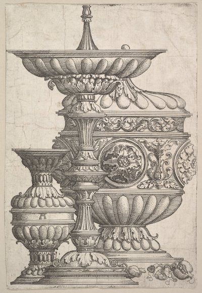 Three Elegant Vessels on a White Background by Albrecht Altdorfer