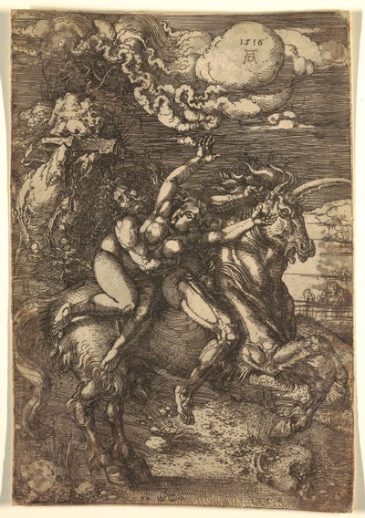 Abduction of Proserpine on a Unicorn by Albrecht Dürer