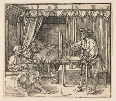 Artist Drawing a Portrait of a Man by Albrecht Dürer