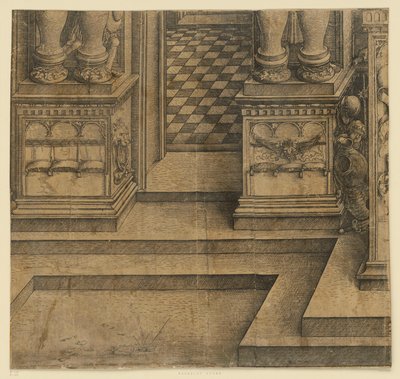 The Triumphal Arch of Emperor Maximilian I (10): The Pedestals of the Left Portal by Albrecht Dürer