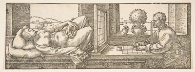 Draughtsman Making a Perspective Drawing of a Reclining Woman by Albrecht Dürer