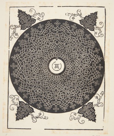 Interlaced Cord Pattern with White Medallion by Albrecht Dürer