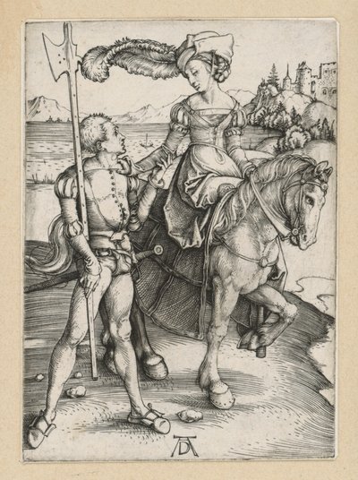 Landsknecht and Lady on Horseback by Albrecht Dürer