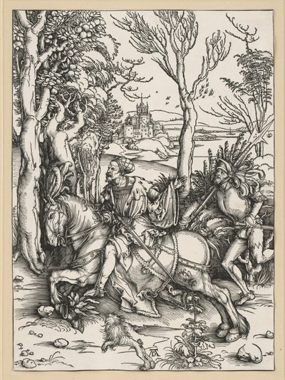 Knight on Horseback and Landsknecht by Albrecht Dürer