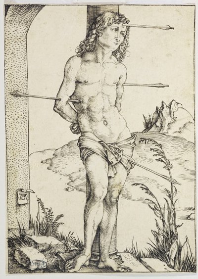 Saint Sebastian tied to a column (Bartsch 56) by Albrecht Dürer