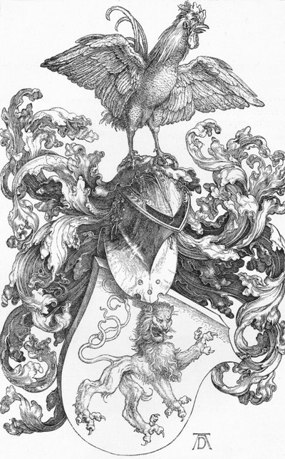 The Coat of Arms with a Lion and a Cock, c1502-1503 by Albrecht Dürer