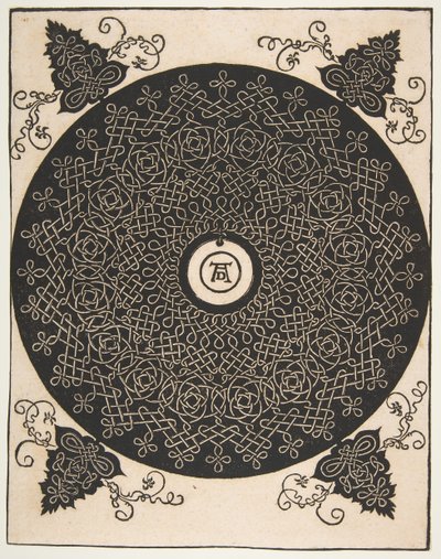 The Fourth Knot. Interlaced Roundel with a Round Medallion in its Center, after 1528 by Albrecht Dürer