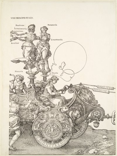 The Great Triumphal Chariot: Right Part of the Chariot with Fidentia and Ratio by Albrecht Dürer