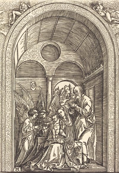 The Holy Family with Two Angels in a Vaulted Hall, c. 1504 by Albrecht Dürer