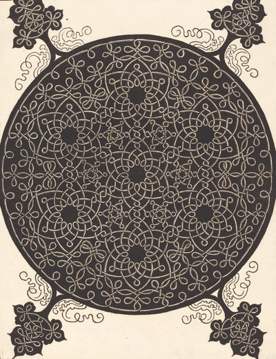 The Sixth Knot combining seven small systems of knots with black centers by Albrecht Dürer