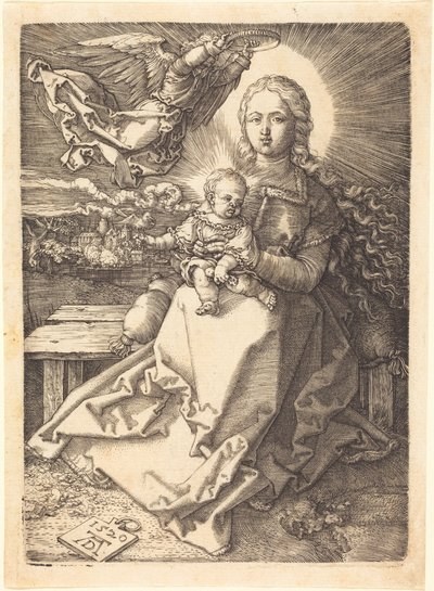 The Virgin and Child Crowned by One Angel by Albrecht Dürer