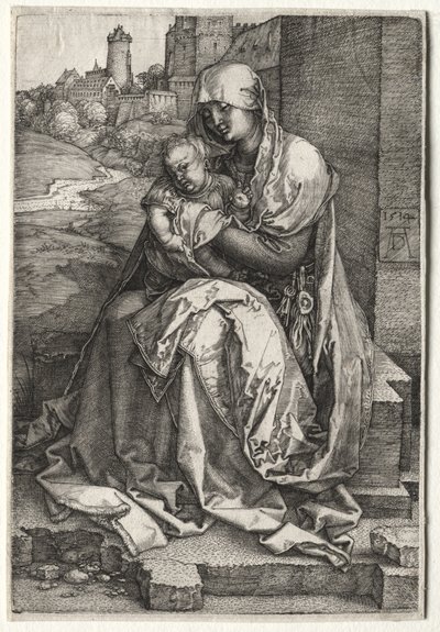 The Virgin and Child Seated by the Wall by Albrecht Dürer