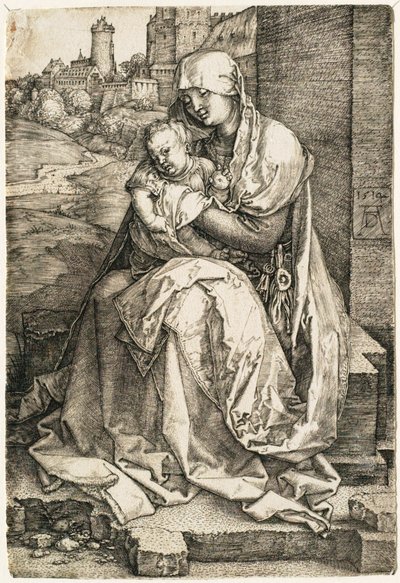 The Virgin and Child Seated by the Wall by Albrecht Dürer