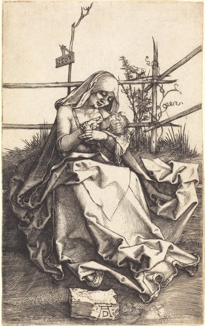 The Virgin and Child on a Grassy Bench by Albrecht Dürer