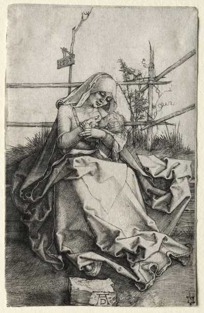 The Virgin and Child on a Grassy Bench by Albrecht Dürer