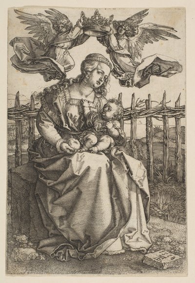 Virgin and Child Crowned by Two Angels by Albrecht Dürer