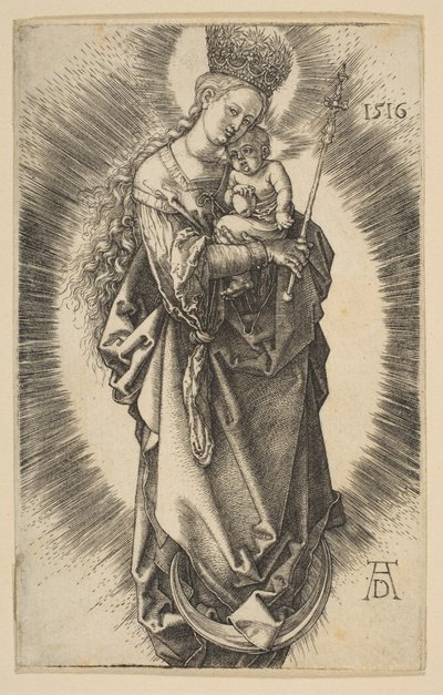 Virgin on the Crescent with Scepter and Starry Crown by Albrecht Dürer