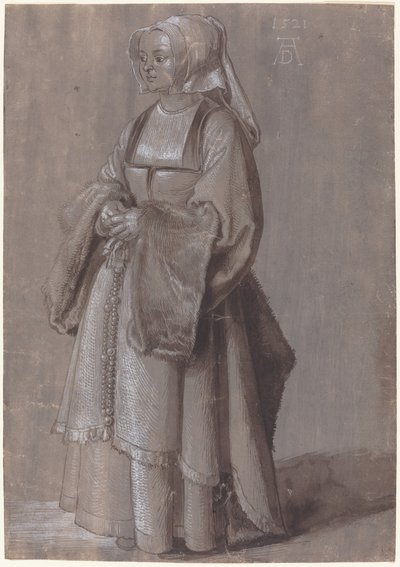 Young Woman in Netherlandish Dress by Albrecht Dürer