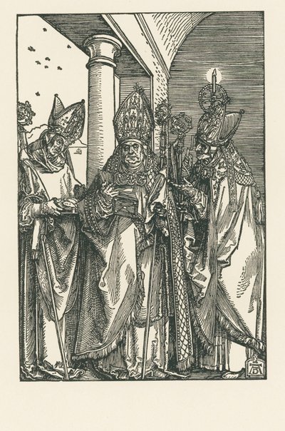 Bishop Saint Nicolaus, saints Ulrich and Erasmus by Albrecht Dürer or Duerer