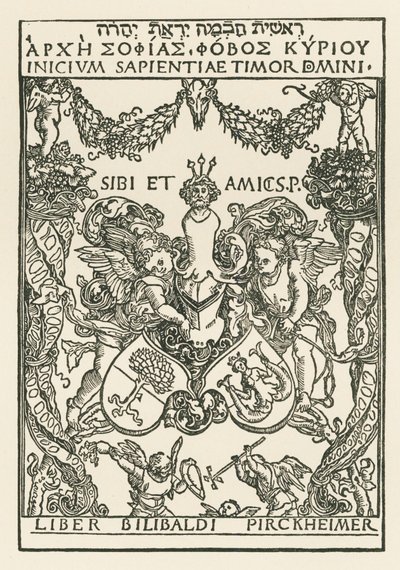 Bookplate of Willibald Pirckheimer by Albrecht Dürer or Duerer