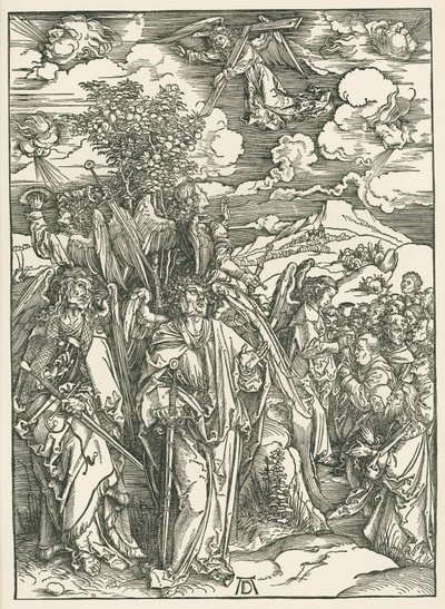 Four Angels staying the winds and the signing of the Chosen by Albrecht Dürer or Duerer