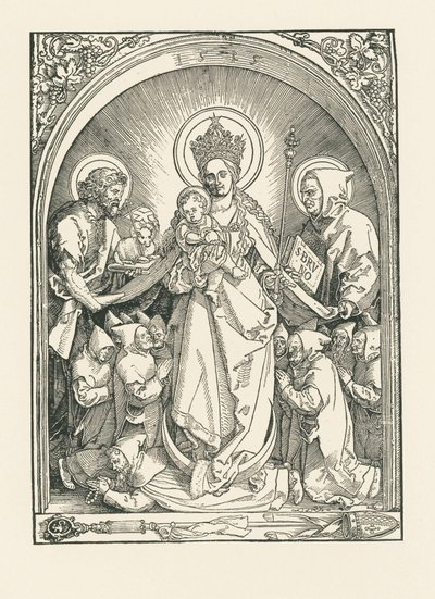 Madonna with Carthusian Monks, Saints John the Baptist and Bruno by Albrecht Dürer or Duerer