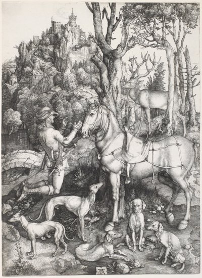 Saint Eustace, c. 1500-1501 (engraving) by Albrecht Dürer