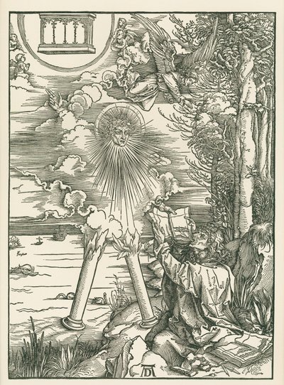 Saint John Devouring the Book Presented by the Angel. The Revelation of Saint John by Albrecht Dürer or Duerer