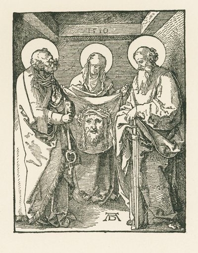 Saint Veronica between Saints Peter and Paul - The Sudarium of Saint Veronica by Albrecht Dürer or Duerer