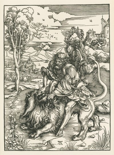 Samson Killing the Lion by Albrecht Dürer or Duerer
