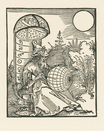 Sitting Astronomer Holding a Globe by Albrecht Dürer or Duerer