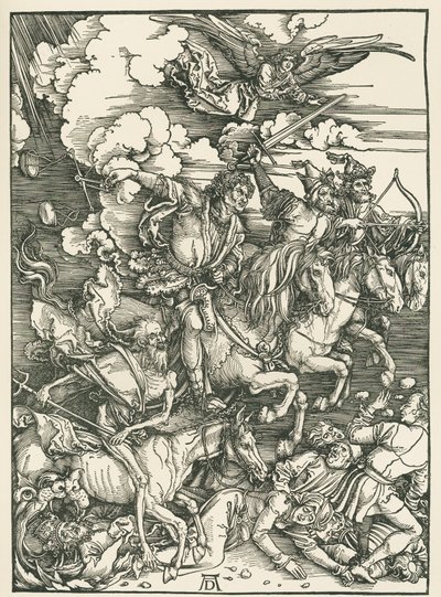 The Four Horsemen of the Apocalypse. The Revelation of Saint John by Albrecht Dürer or Duerer