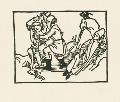 The Priest is lying in the meadow, a raven is croaking on a hollow stone by Albrecht Dürer or Duerer