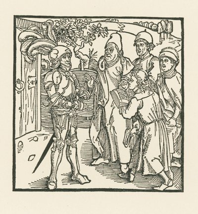 The Knight Commissions Two Scribes and Two Priests to Compile This Book by Albrecht Dürer or Duerer