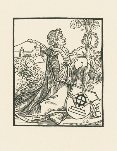 The Poet Sebastian Brant Kneeling by Albrecht Dürer or Duerer