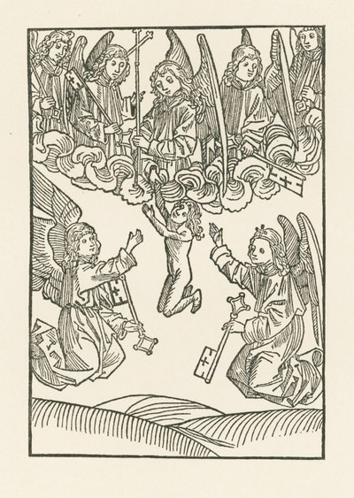 The Seven Angels with a Cross and the Six Keys, Receiving a Soul into Heaven by Albrecht Dürer or Duerer