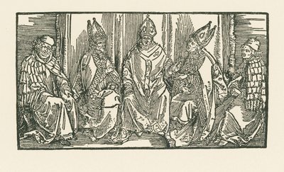 Three Bishops and Two Monks by Albrecht Dürer or Duerer