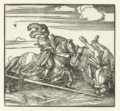 Two Riders Fighting on Horseback by Albrecht Dürer or Duerer