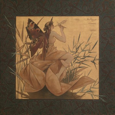 Composition with Winged Nymph Among the Reeds by Alejandro de Riquer Inglada