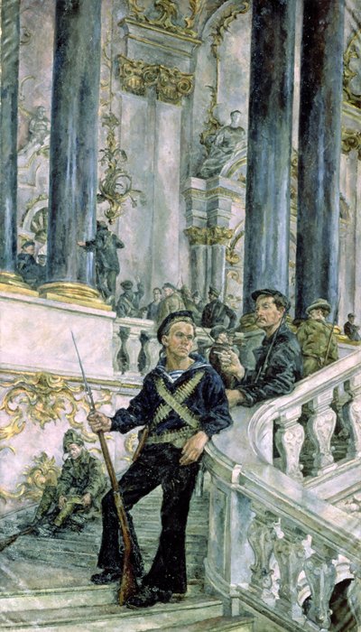 The Capture of the Winter Palace, 7th November 1917 by Aleksandr Aleksandrovich Osmerkin