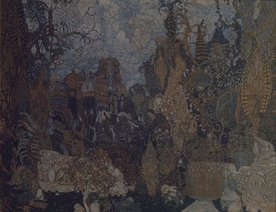 Stage design for the ballet The Firebird by I. Stravinsky, 1910 by Aleksandr Jakovlevic Golovin