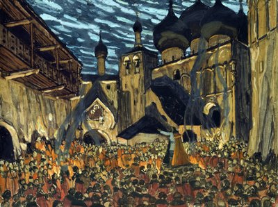 Stage design for the opera The Maid of Pskov by N. Rimsky-Korsakov by Aleksandr Jakovlevic Golovin