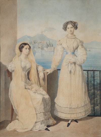 Portrait of Sisters Countesses Dorothea and Catherine von Tiesenhausen by Aleksandr Pavlovich Bryullov