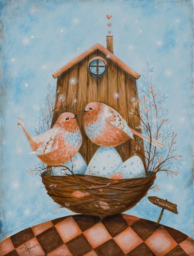 Cozy Bird Home by Aleksandra Paranchenko
