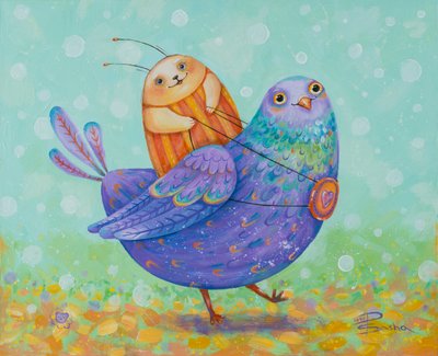 Whimsical Bird Ride by Aleksandra Paranchenko