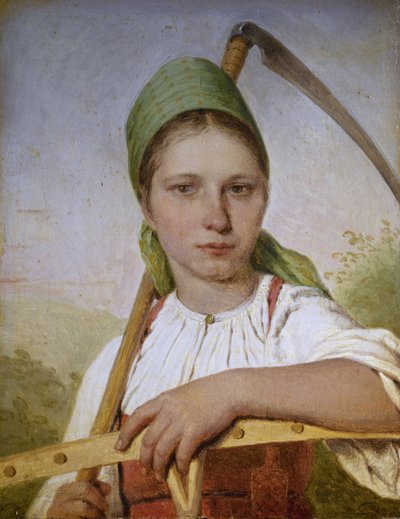 Peasant Woman with a Scythe and Rake by Aleksei Gavrilovich Venetsianov